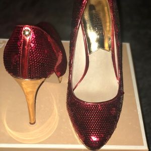 Red Sequins Michael Kors Shoes